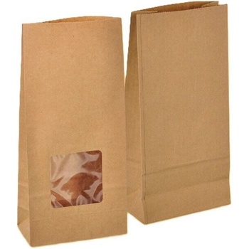 Хартиен плик 12+6/25 с прозорец кафяв 50БР (Е-3172)