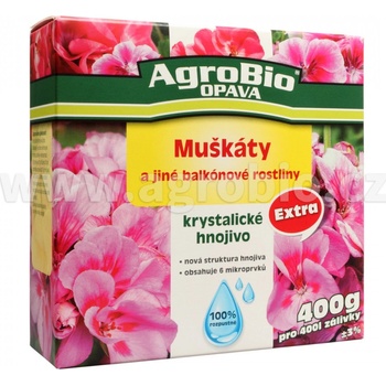 AgroBio Kryštalické hnojivo Extra - Muškáty 400 g