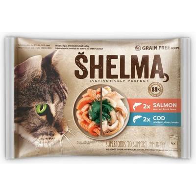 SHELMA with salmon and cod in sauce 4x85 g