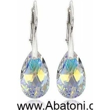 Swarovski Elements Pear krystal stříbrné visací bílé duhové slzičky kapky 31063.2 Crystal AB bílá křišťálová duhová měňavá