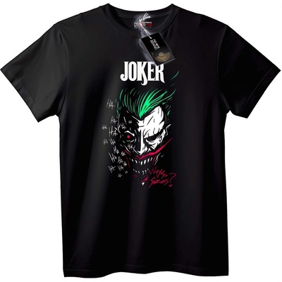 NOONEBRAND Тениска Джокър с Иконичен Дизайн - 2XL, Black