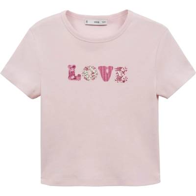 MANGO Тениска 'amor' розово, размер xl
