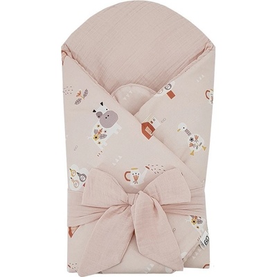 Eko zavinovačka mušelínová s kokosovou vyberateľnou vložkou My farm Muselin Powder pink