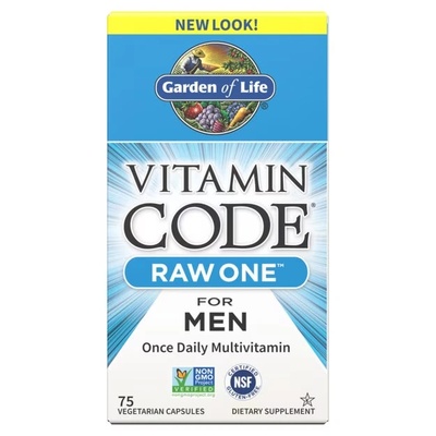 Garden of Life Vitamin Code RAW ONE for Men, 75 Veg Capsules