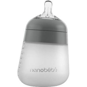 Nanobebe Силиконова бутилка Nanobebe - Flexy, 270 ml, сива (31007) - ozone