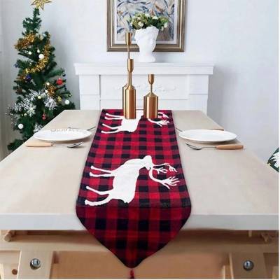 Huizhou Haiswei Daily Necessities Co., Ltd. Vianočný behúň na stôl s jeleňom 180 × 35 cm