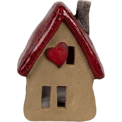 Dekorace hnědý keramický domeček - 12*9*16 cm - Clayre & Eef