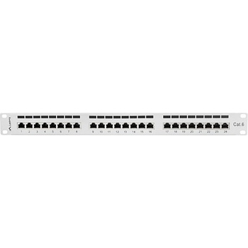 Lanberg patch panel 24 port 1U CAT. 6 shielded, grey (PPS6-1024-S)
