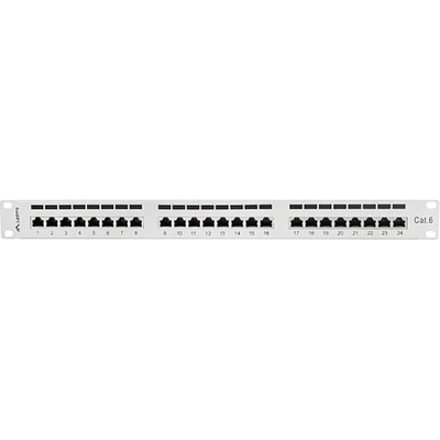 Lanberg patch panel 24 port 1U CAT. 6 shielded, grey (PPS6-1024-S)