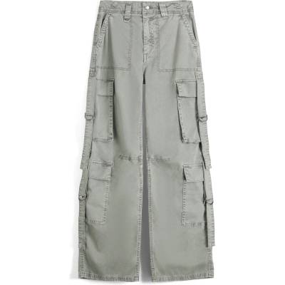 Bershka Карго панталон сиво, размер 34