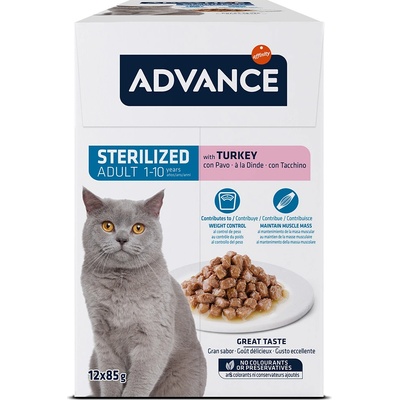 Affinity 12х85г Sterilized Feline Advance, консервирана храна за котки -с пуешко