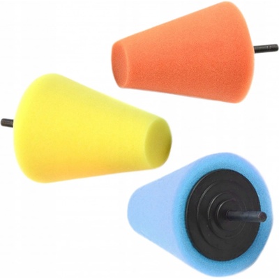 GEKO Houbičky lešticí na stopce, kužel, tvrdosti T40 - T80 3 ks