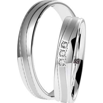 Blink Blink Obrúčky z bieleho zlata so vzorom a kameňmi 8195 BL