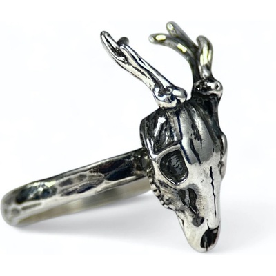 Drakkaria JELEN lebka stříbrný prsten P28972