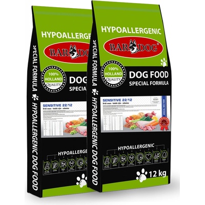 Bardog Sensitive 22/12 Ultra prémium 2 x 12 kg