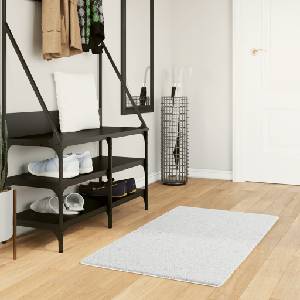 vidaXL Килим OVIEDO с къс косъм, сив, 60x110 см (375528)