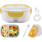Beper Електрическа кутия за обяд Beper 90.920G, 40W, 1 л, До 60C, 2 подвижни oтделения, Светлинен индикатор, Бял/Жълт (90.920G)