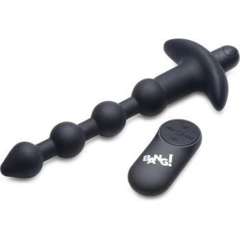 Bang! Anal Beads 28X Vibrating Silicone & Remote Black