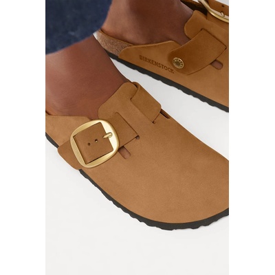 Birkenstock чехли сабо дамски от набук Boston Big Buckle Nubuck Leather (1032949)