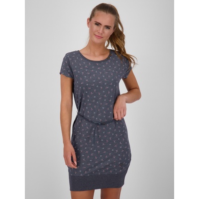 Alife & Kickin Тъмно сива шарена къса рокля за жени с колан Alife and Kickin Alife and Kickin | Siv | ЖЕНИ | S