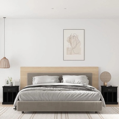 vidaXL Нощни шкафчета, 2 бр, черен, 43x36x50 см (816347)