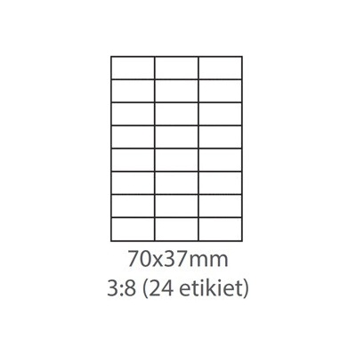 etikety samolepiace 70x37 univerzálne biele 24ks/A4 (100 listov A4/bal.)
