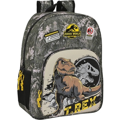 Jurassic World Училищна чанта с колелца Jurassic World Warning Сив 33 x 42 x 14 cm