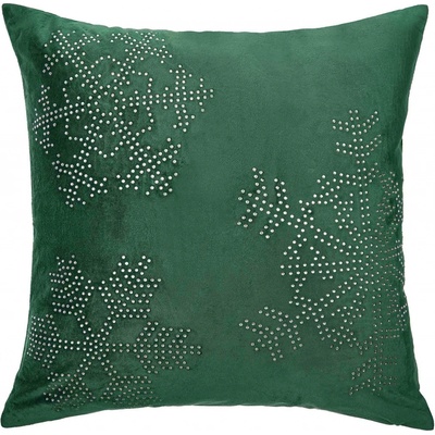 Spod Igły i Nitki Vánoční Sněhurka flitry láhev zelený velur BN23 45 x 45 cm