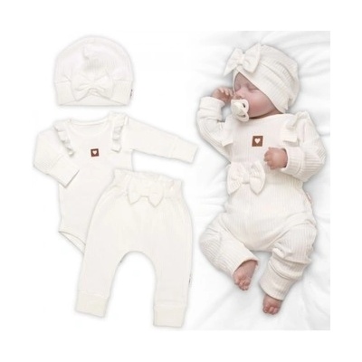 Žebrovaná rostoucí souprava 3D Baby Girl smetanová – Zboží Dáma