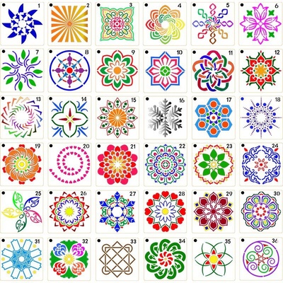 Šablóna mandala kresliaca šablóna 36 ks