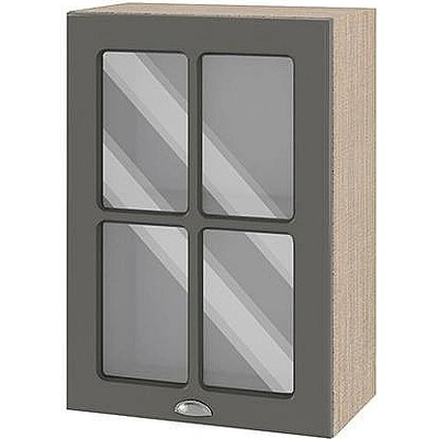 ИРИМ Горен кухненски шкаф витрина Сити МФ-Цимент мат-06-118 50 см