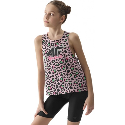 4F JUNIOR-TSHIRT-4FJWSS24TTSHF1141-56A-LIGHT PINK ALLOVER Růžová