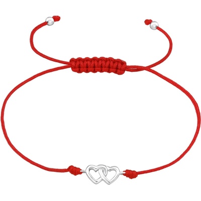 Bangles.cz náramek Spojená Srdce & nylonová šňůrka 655