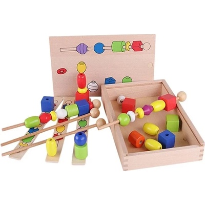 Acool Toy Дървен пъзел с мъниста на пръчка Acool Toy (ACT113)