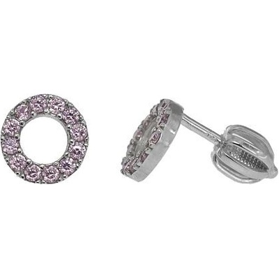 INFINITYSILVER Stříbrné náušnice LEA 1 růžová kolečka KE236RZs