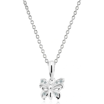 Gemmax Dětský řetízek s motýlkem z bílého zlata se zirkony C2226 GBSWB-00695-39271