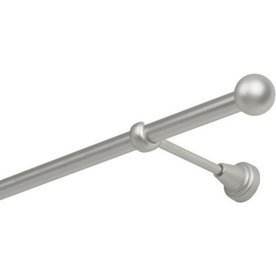 OK-GarnýžeCZ Garnýž kovová jednořadá 19mm Koule satina 230 cm do stěny / na tunýlek - bez kroužků