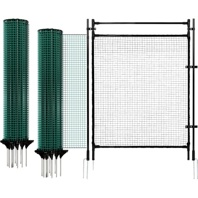 Sada dvou nevodivých ohradníkových sítí 90 cm s brankou pro psy, kočky, králíky a drůbež