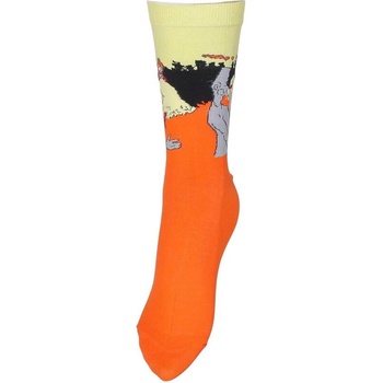 Оранжеви чорапи със забавна картинка