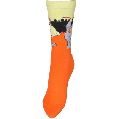 Оранжеви чорапи със забавна картинка