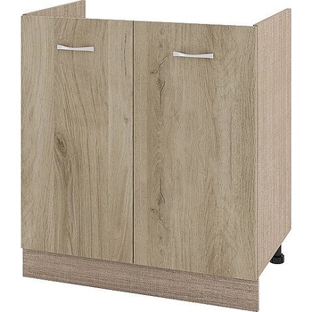 ИРИМ Долен шкаф за бордова мивка с две врати Сити МДА-30 мока / дъб сонома арвен 80 см