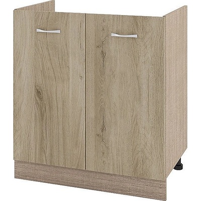 ИРИМ Долен шкаф за бордова мивка с две врати Сити МДА-30 мока / дъб сонома арвен 80 см