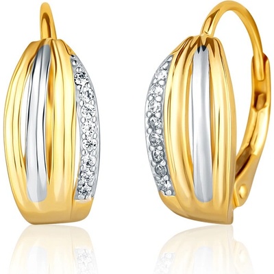 JVD Pozlátené strieborné náušnice so zirkónmi SVLE1163XH2GOKL