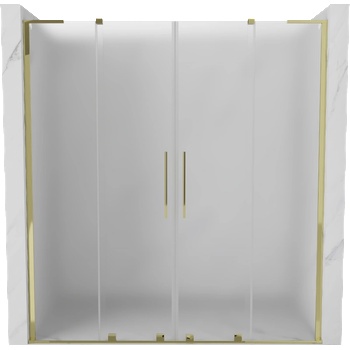 Mexen Velar L Duo плъзгаща се душ врата 200 см, матирано, златно - 871-200-003-32-50 (871-200-003-32-50)