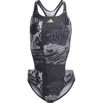 Adidas Дамски бански костюм Adidas Allover Graphic Swimsuit Womens - Grey/Grey