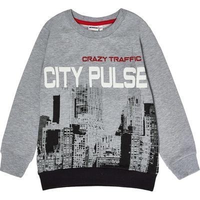 Winkiki Kids Wear Chlapecká mikina City Pulse šedý melanž
