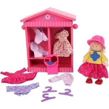 Bigjigs Toys - Дървен гардероб за кукли (BJ763)