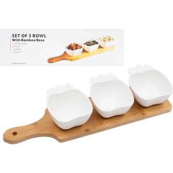 КУПА 3БР. С ПОСТАВКА ДЪСКА 11.5/9/5СМ. АНАНАС (23528/1)