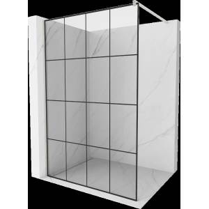 Mexen Kioto душ-преграда Walk-in 130 x 200 см, черна решетка 8 мм, четкан никел - 800-130-101-97-77 (800-130-101-97-77)