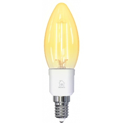 DELTACO SMART HOME SH-LFE14C35 LED крушка, E14, волфрамова свещ, WIFI, 4, 5 W, бяла, регулируема